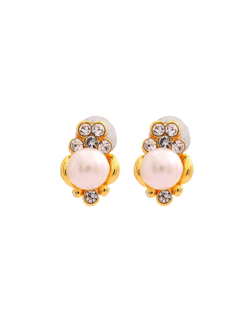 white metal studs earring - 17327680 -  Standard Image - 1