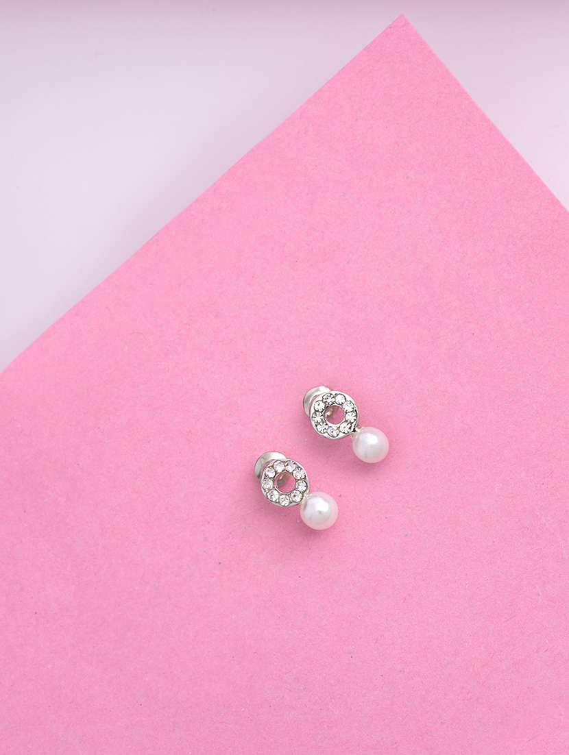 silver metal studs earring