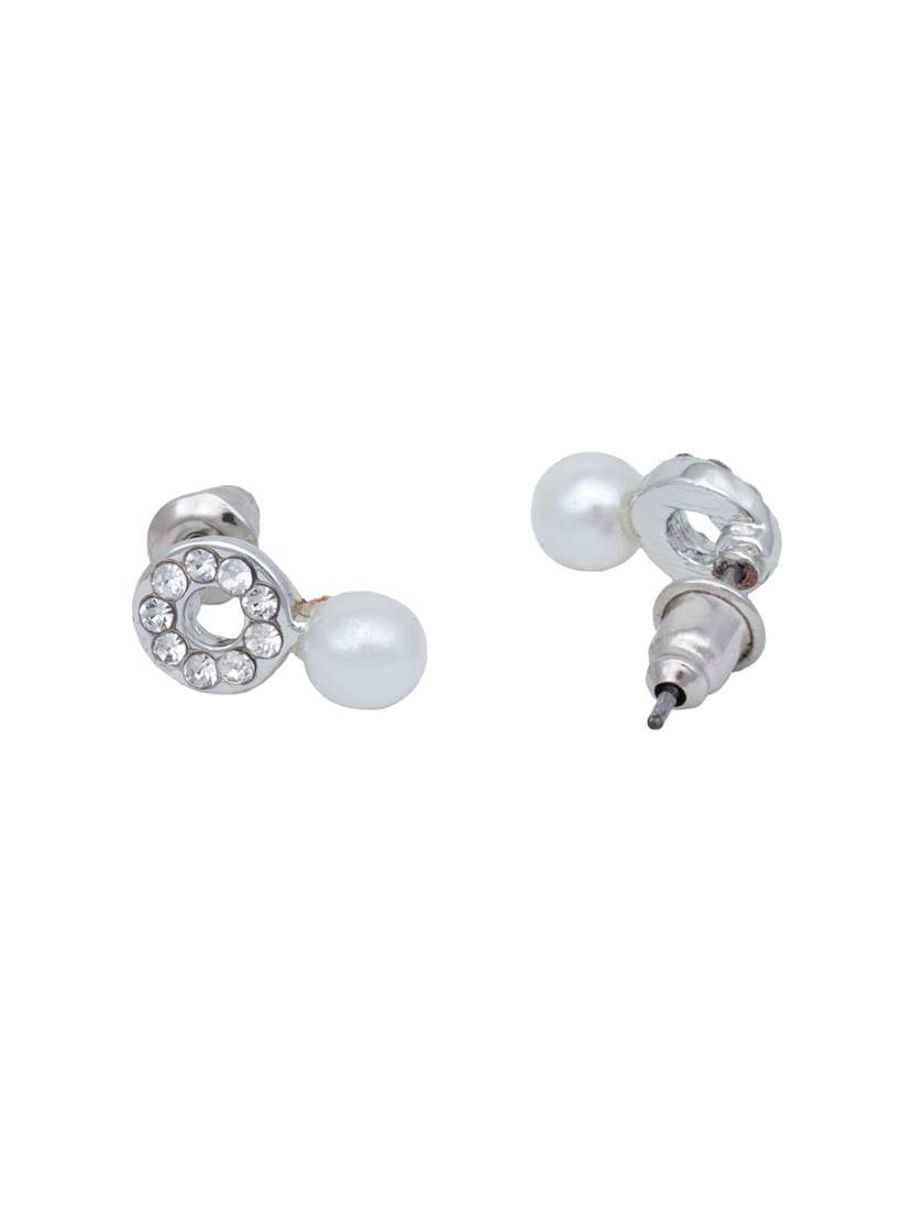 silver metal studs earring - 17327682 -  Standard Image - 1