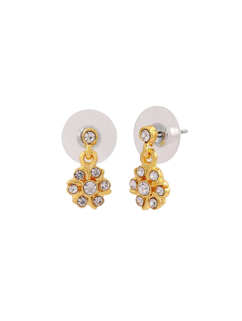 gold metal drop earring - 17327687 - Standard Image - 1