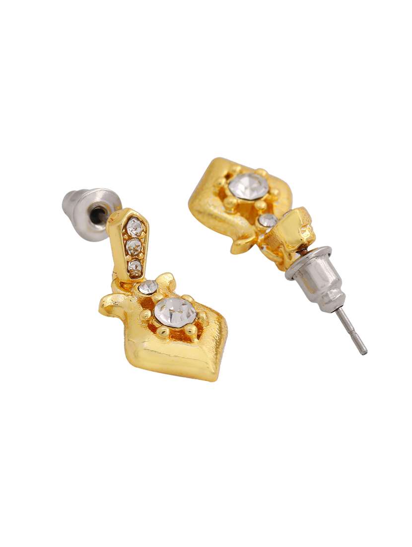 gold metal drop earring - 17327688 - Standard Image - 1
