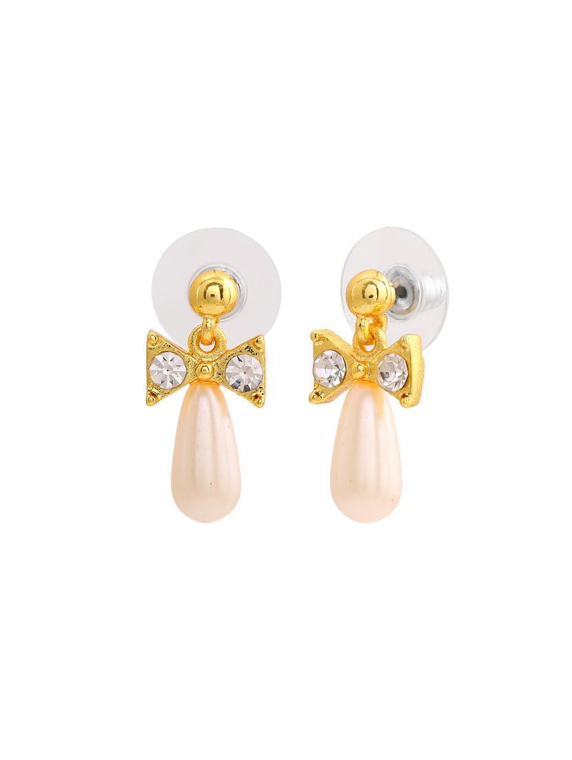 white metal drop earring - 17327699 - Standard Image - 1