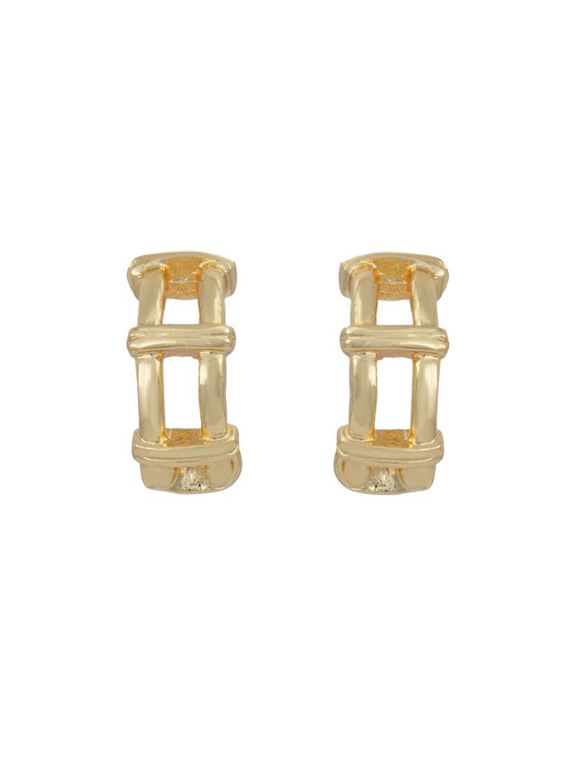 gold metal hoop earring - 17327707 - Standard Image - 1