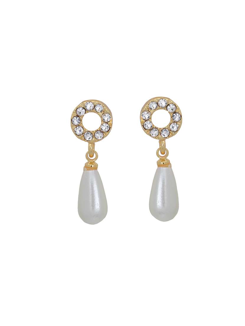 white metal drop earring - 17327727 -  Standard Image - 1