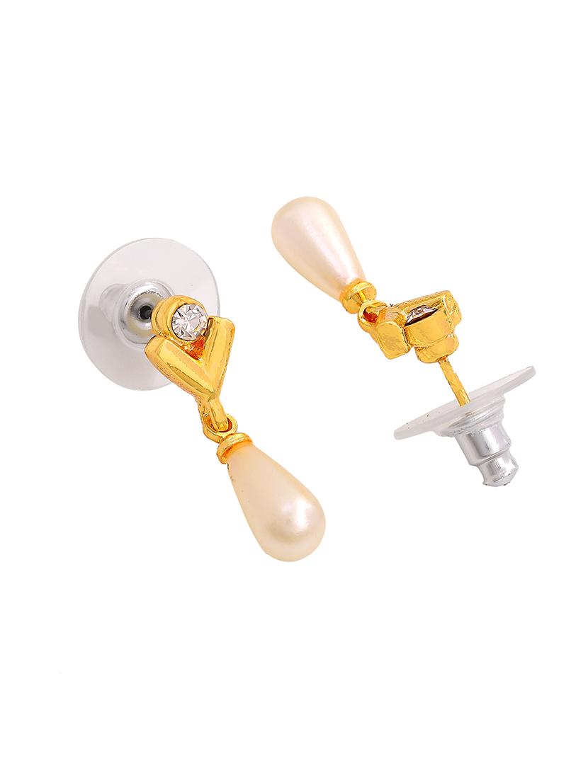 white metal drop earring - 17327729 - Standard Image - 1