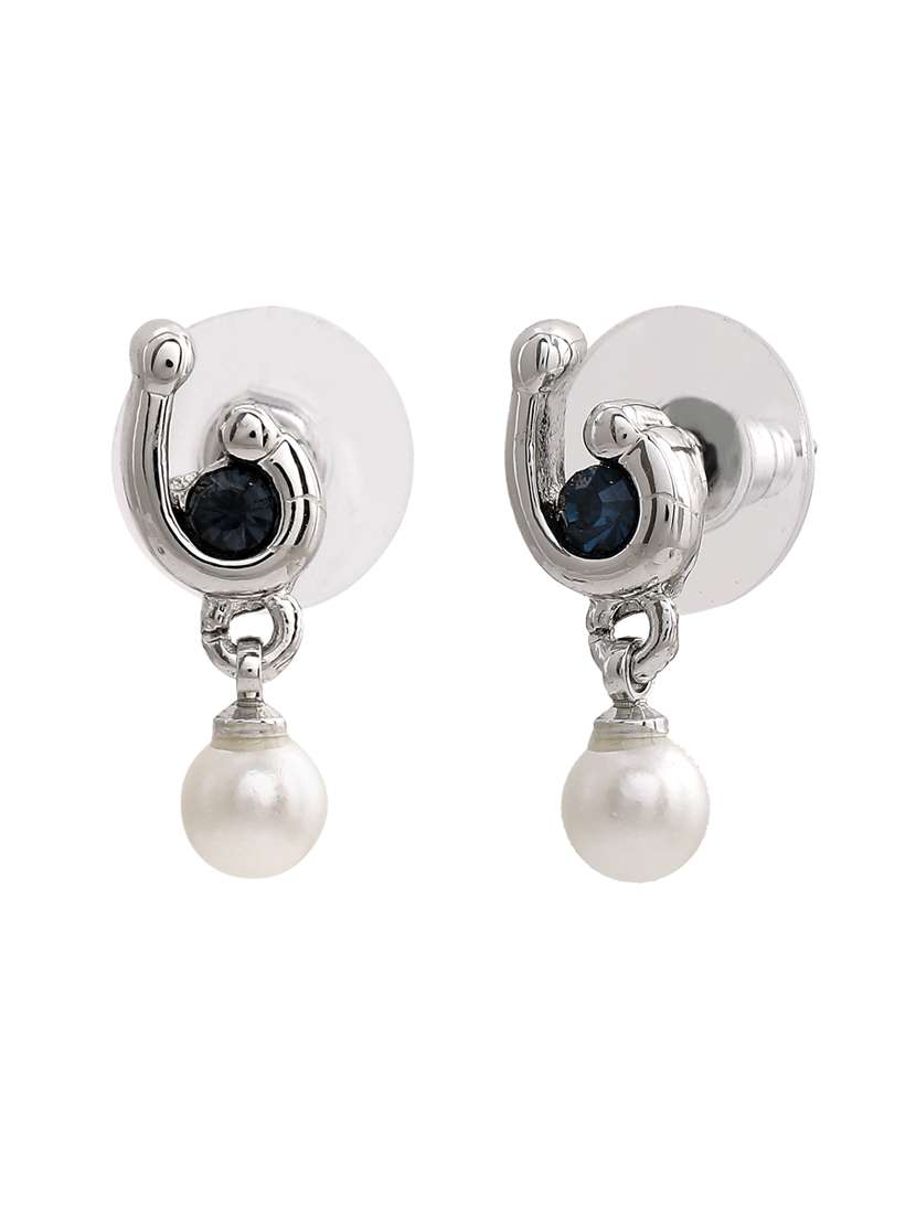 blue metal drop earring - 17327734 - Standard Image - 1