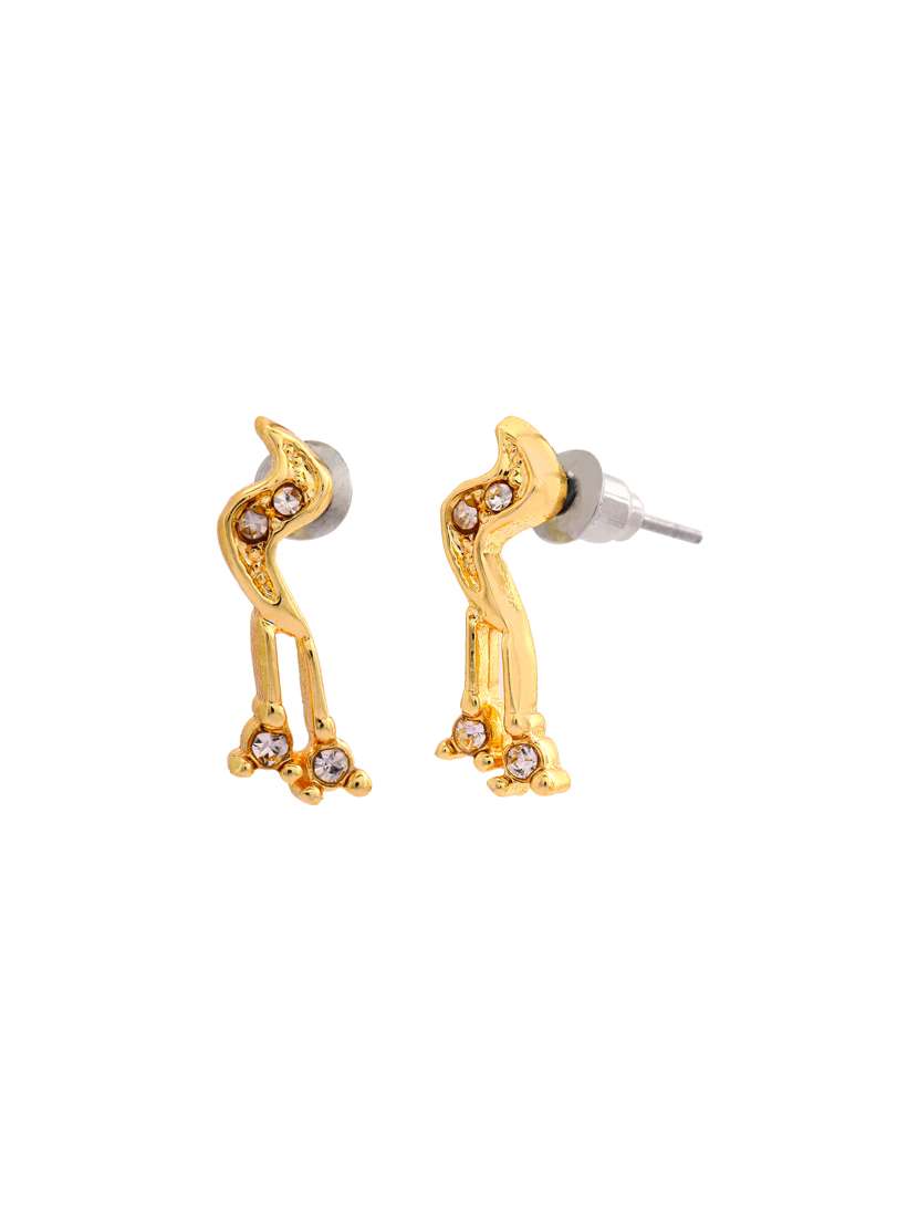 gold metal studs earring - 17327739 - Standard Image - 1
