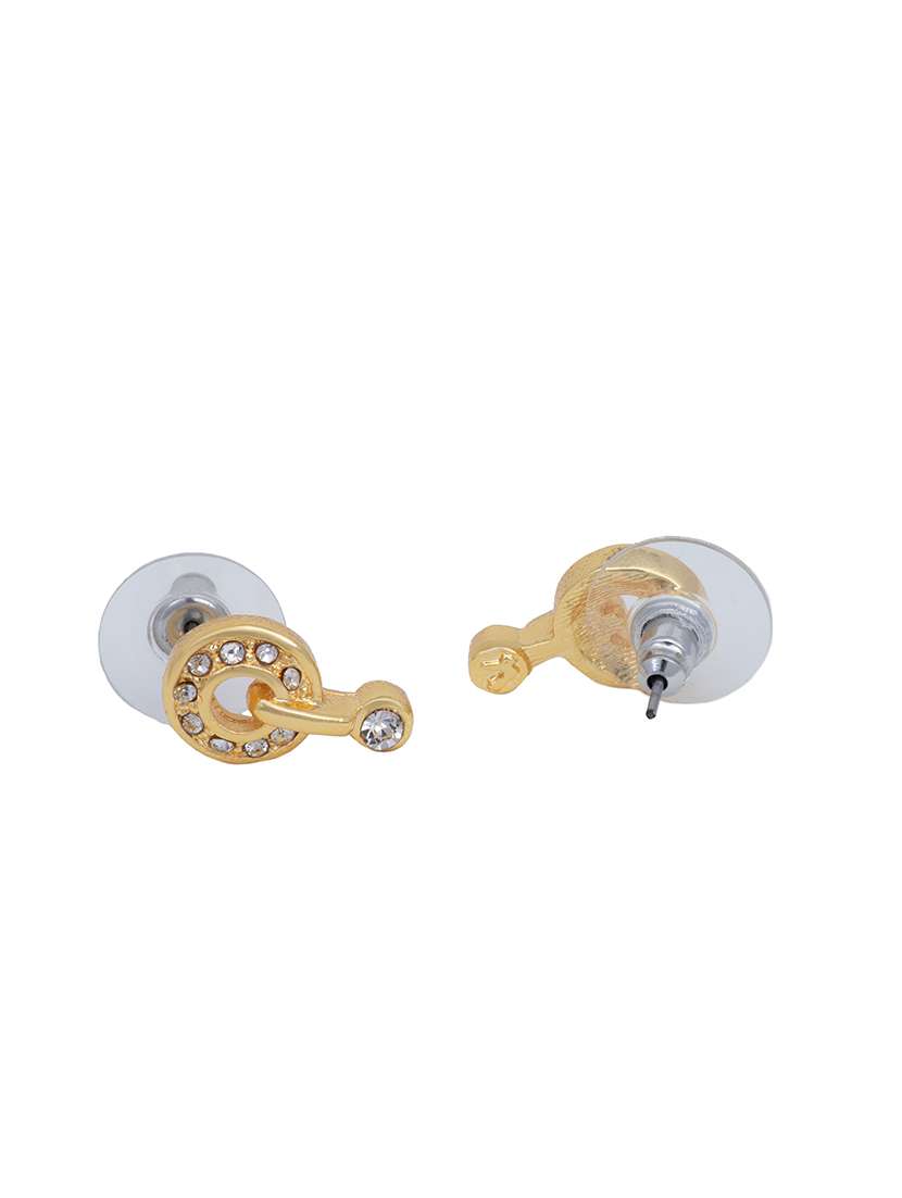 white metal studs earring - 17327743 - Standard Image - 1