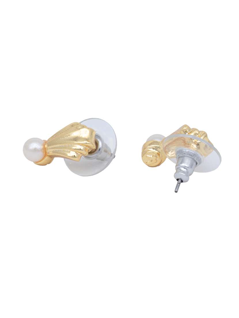 gold metal studs earring - 17327745 -  Standard Image - 1