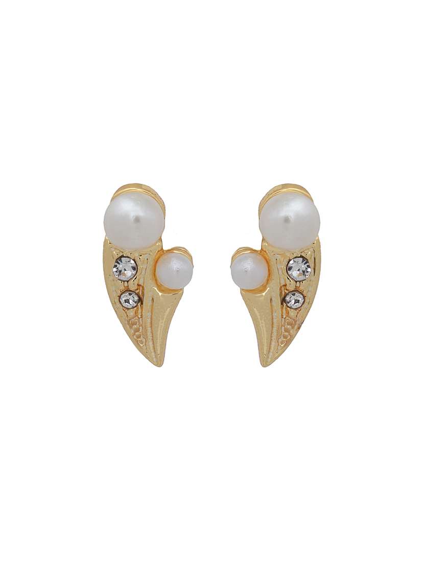 gold metal studs earring - 17327747 - Standard Image - 1