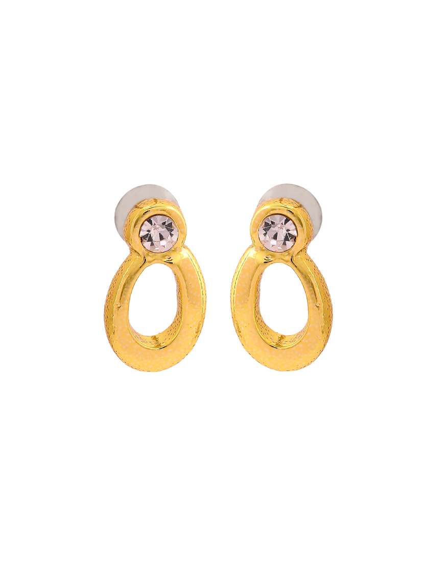 gold metal studs earring - 17327753 - Standard Image - 1