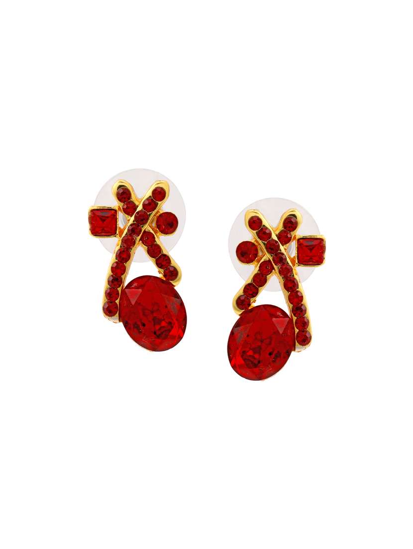 red metal studs earring - 17327756 -  Standard Image - 1
