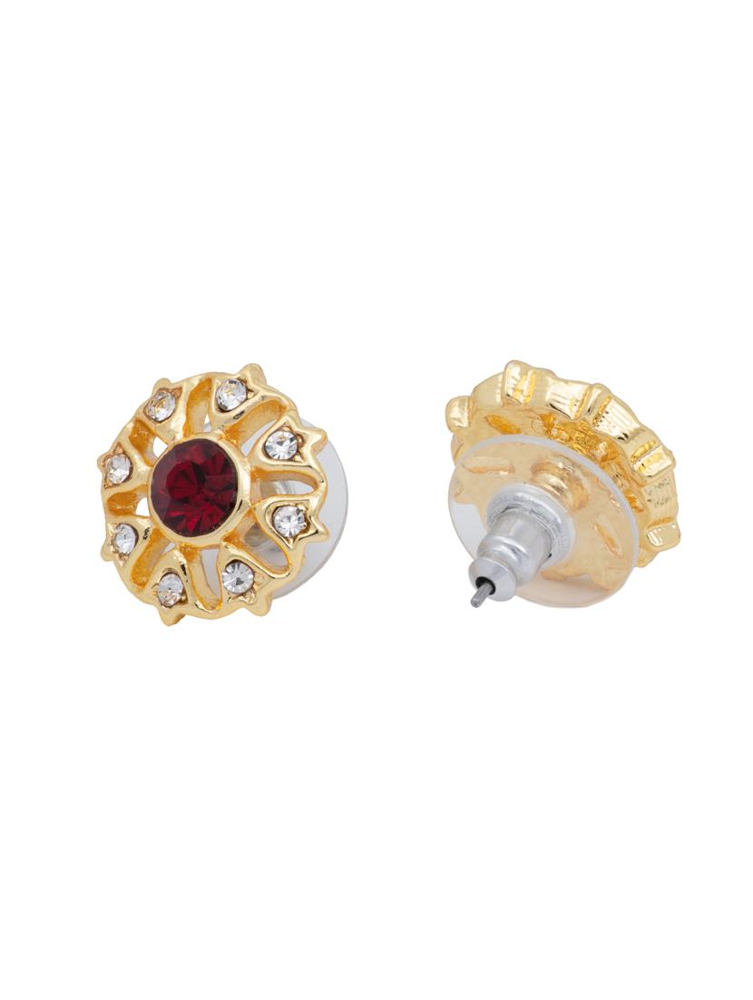 red metal studs earring - 17327766 - Standard Image - 1
