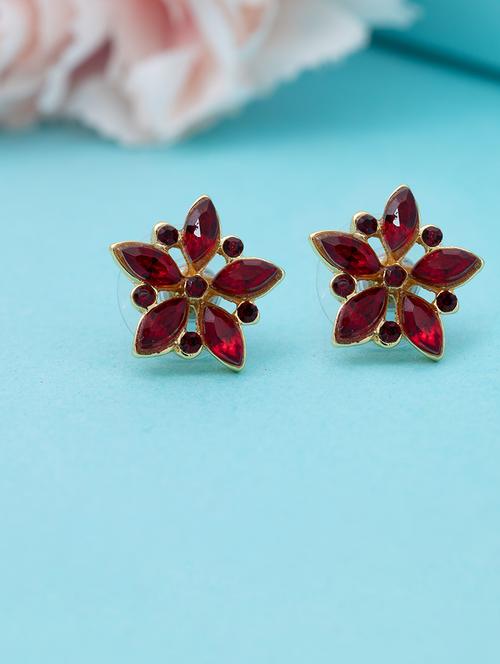 red metal studs earring - 17327768 - Standard Image - 0