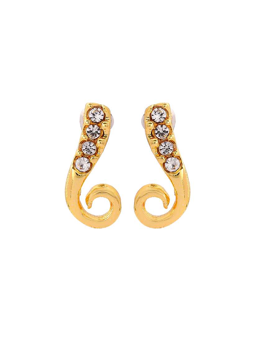 gold metal studs earring - 17327779 -  Standard Image - 1