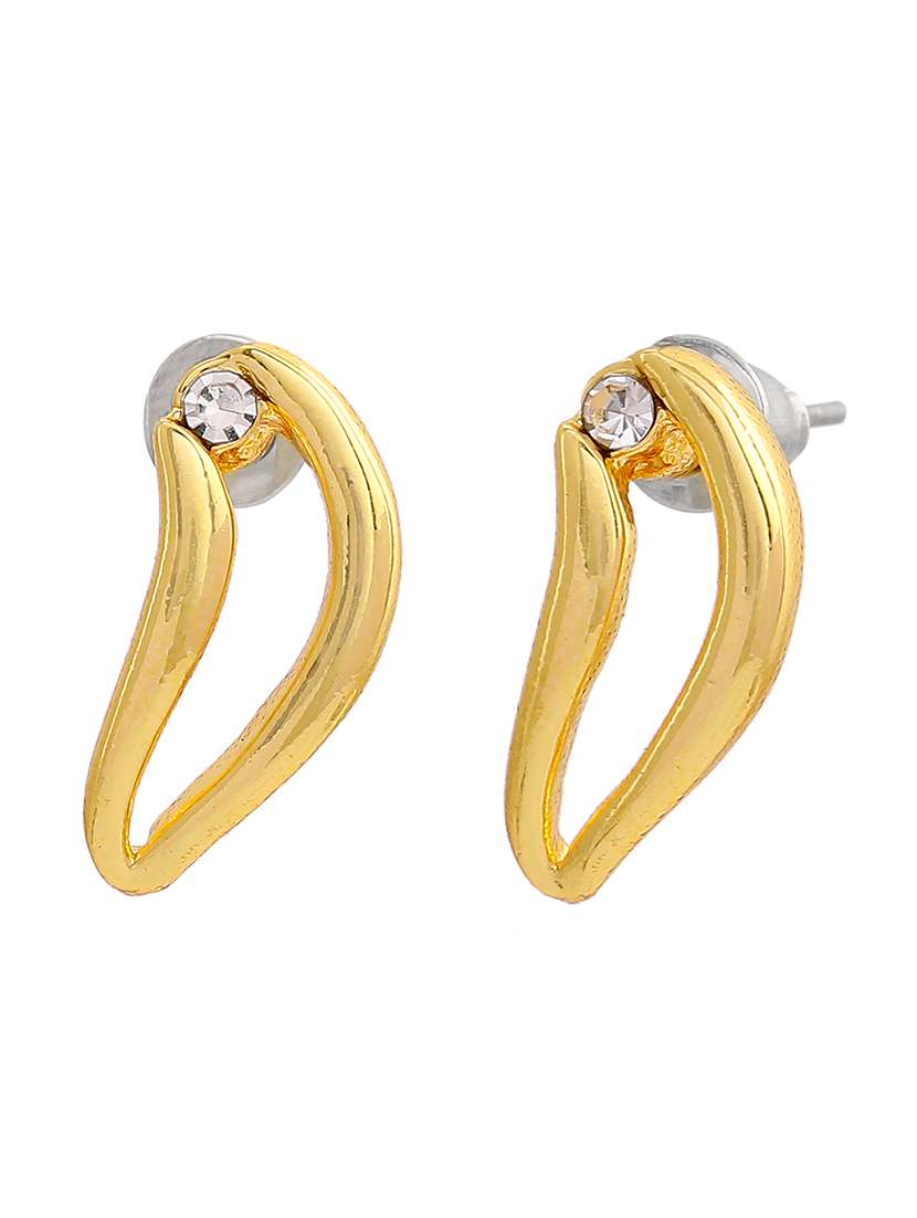 gold metal studs earring - 17327786 - Standard Image - 1
