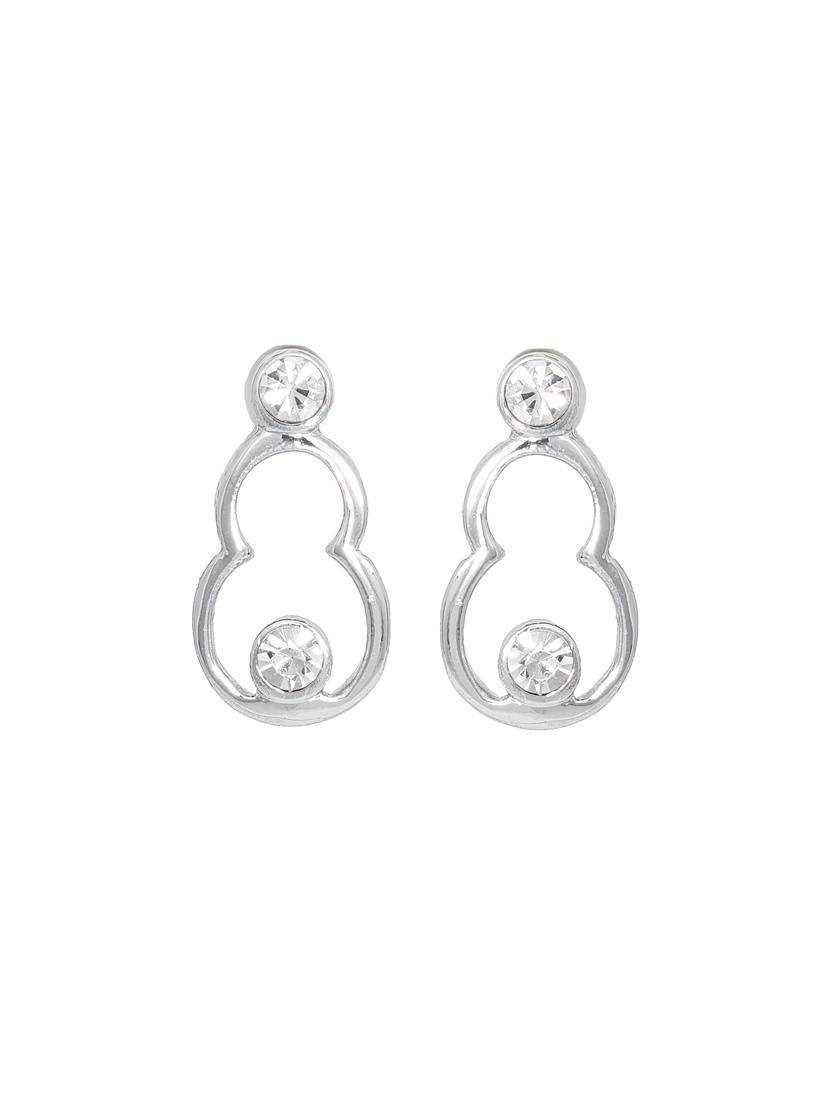 silver metal drop earring - 17327790 - Standard Image - 1
