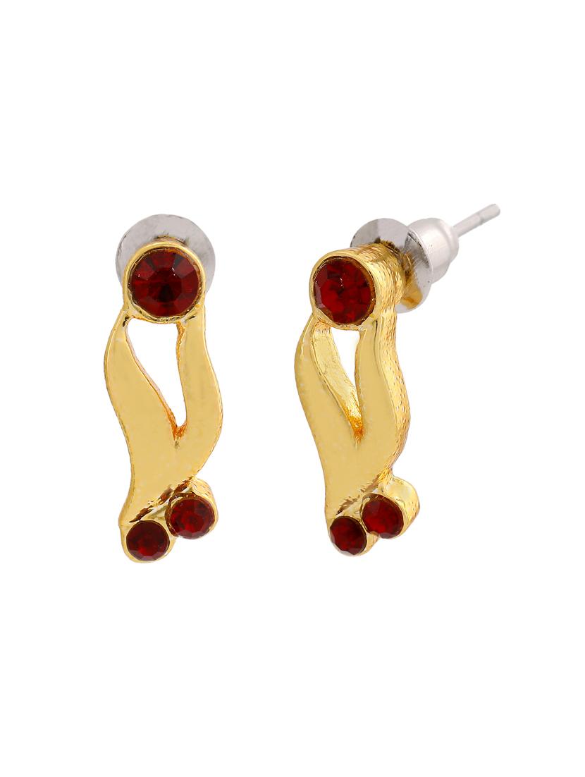 red metal studs earring - 17327794 - Standard Image - 1