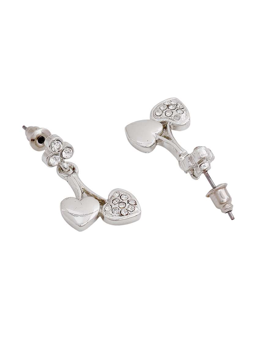 white metal drop earring - 17327802 - Standard Image - 1