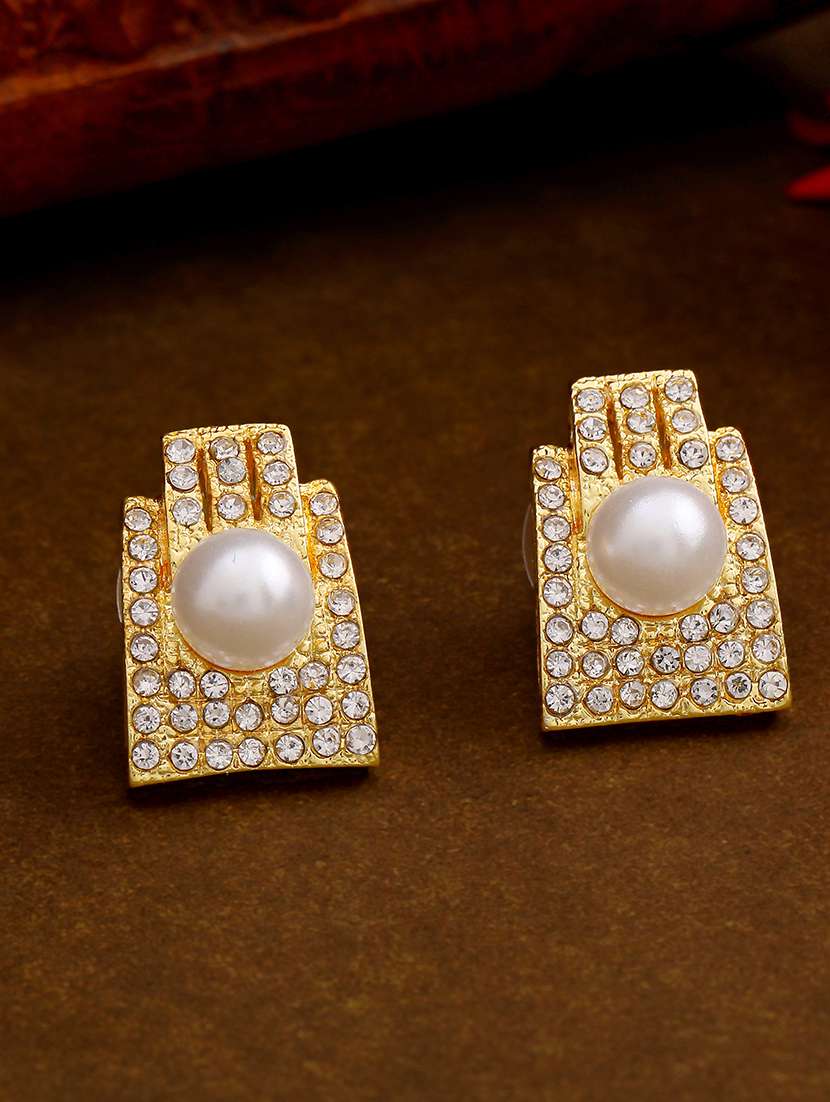 white metal studs earring