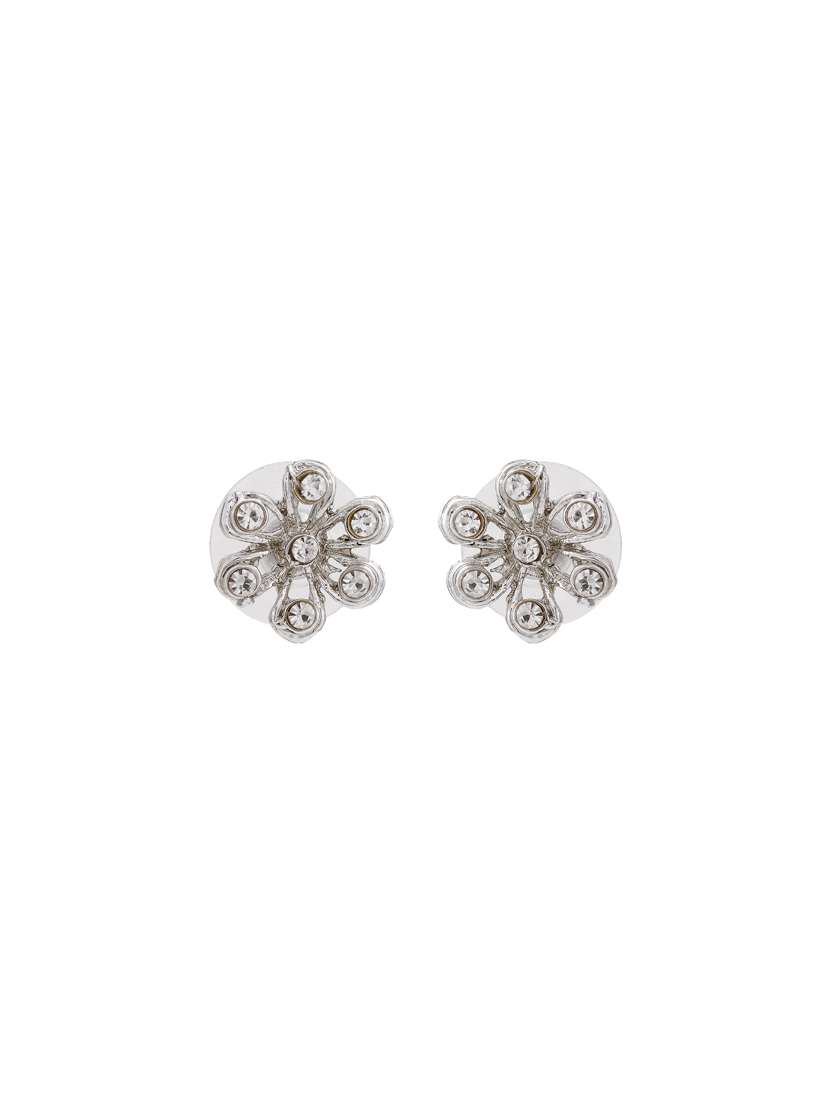 white metal studs earring - 17327810 - Standard Image - 1