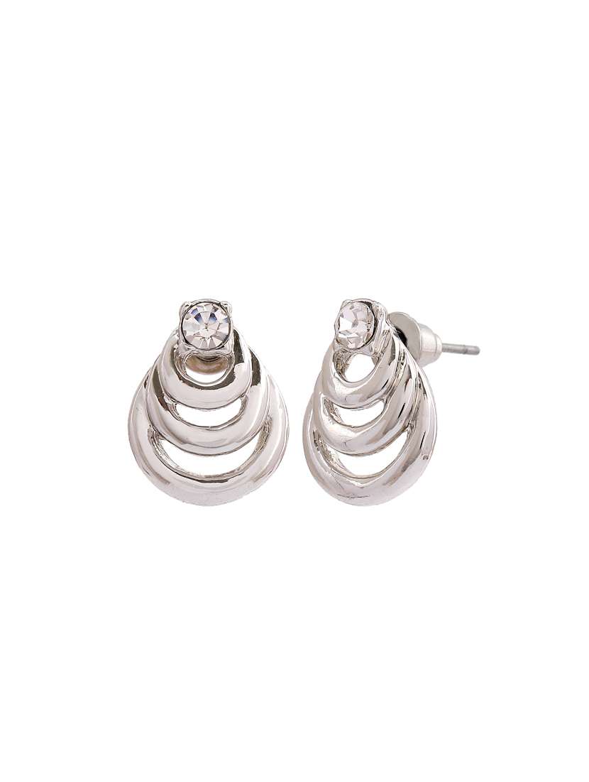silver metal studs earring - 17327819 - Standard Image - 1