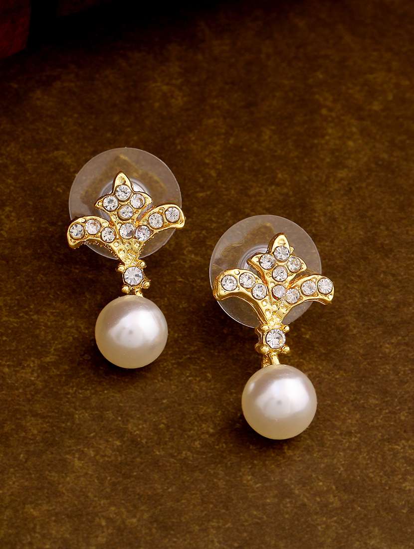 white metal drop earring