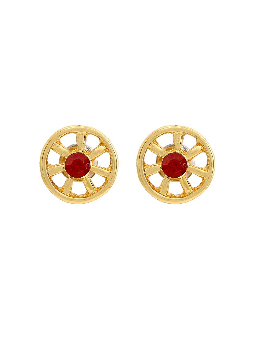 red metal studs earring - 17327827 - Standard Image - 1