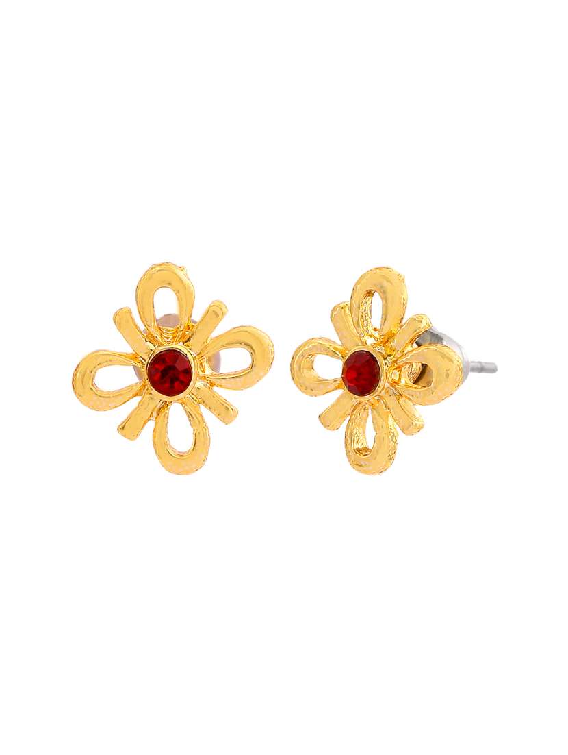 red metal studs earring - 17327830 - Standard Image - 1