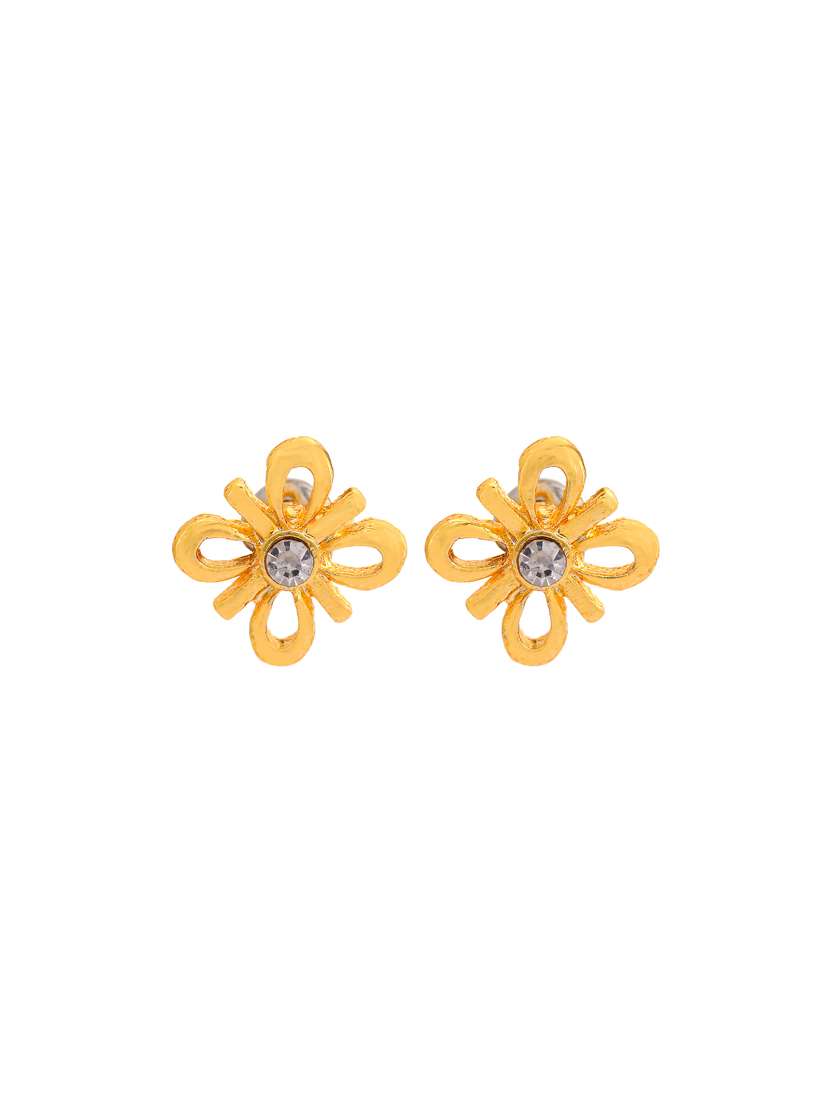 gold metal studs earring - 17327831 - Standard Image - 1