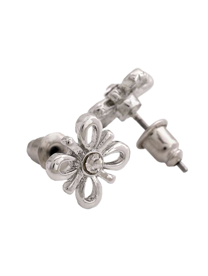 white metal studs earring - 17327832 -  Standard Image - 1