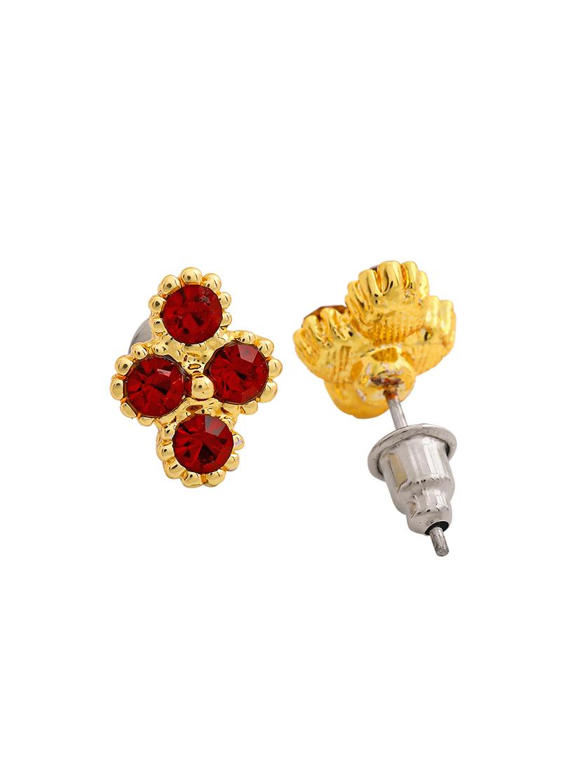 red metal studs earring - 17327836 - Standard Image - 1