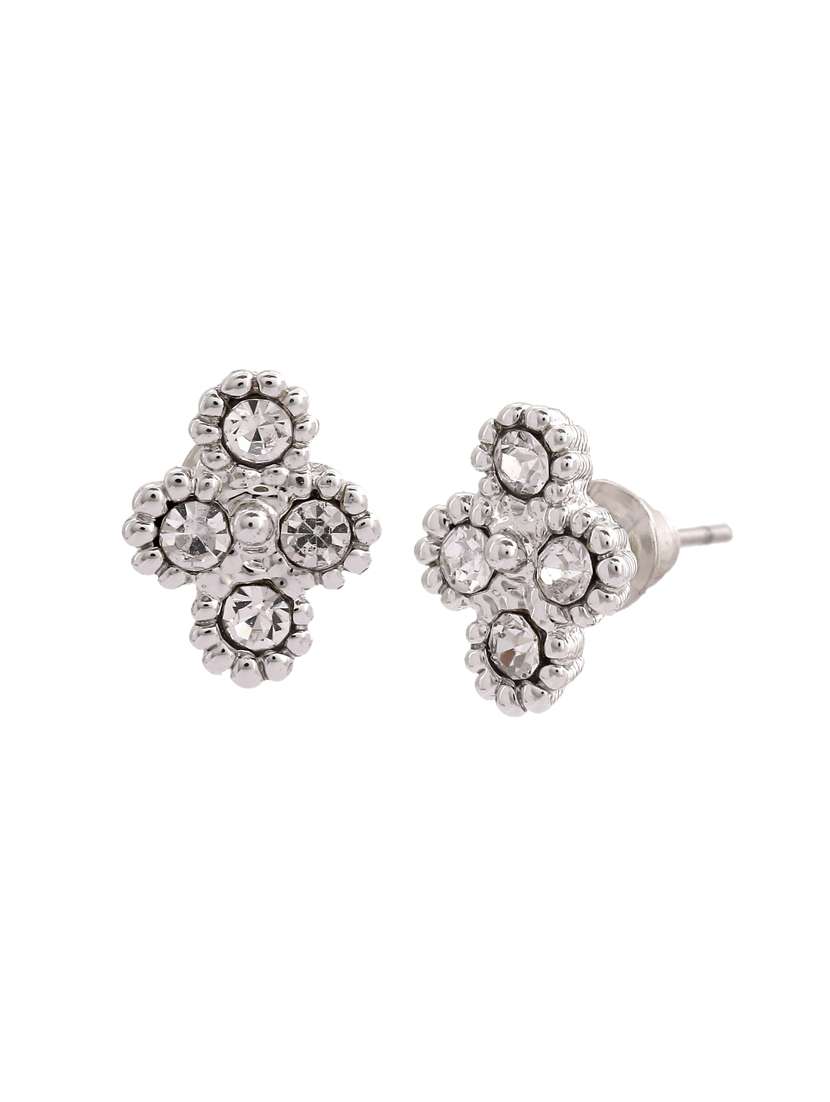 white metal studs earring - 17327837 - Standard Image - 1