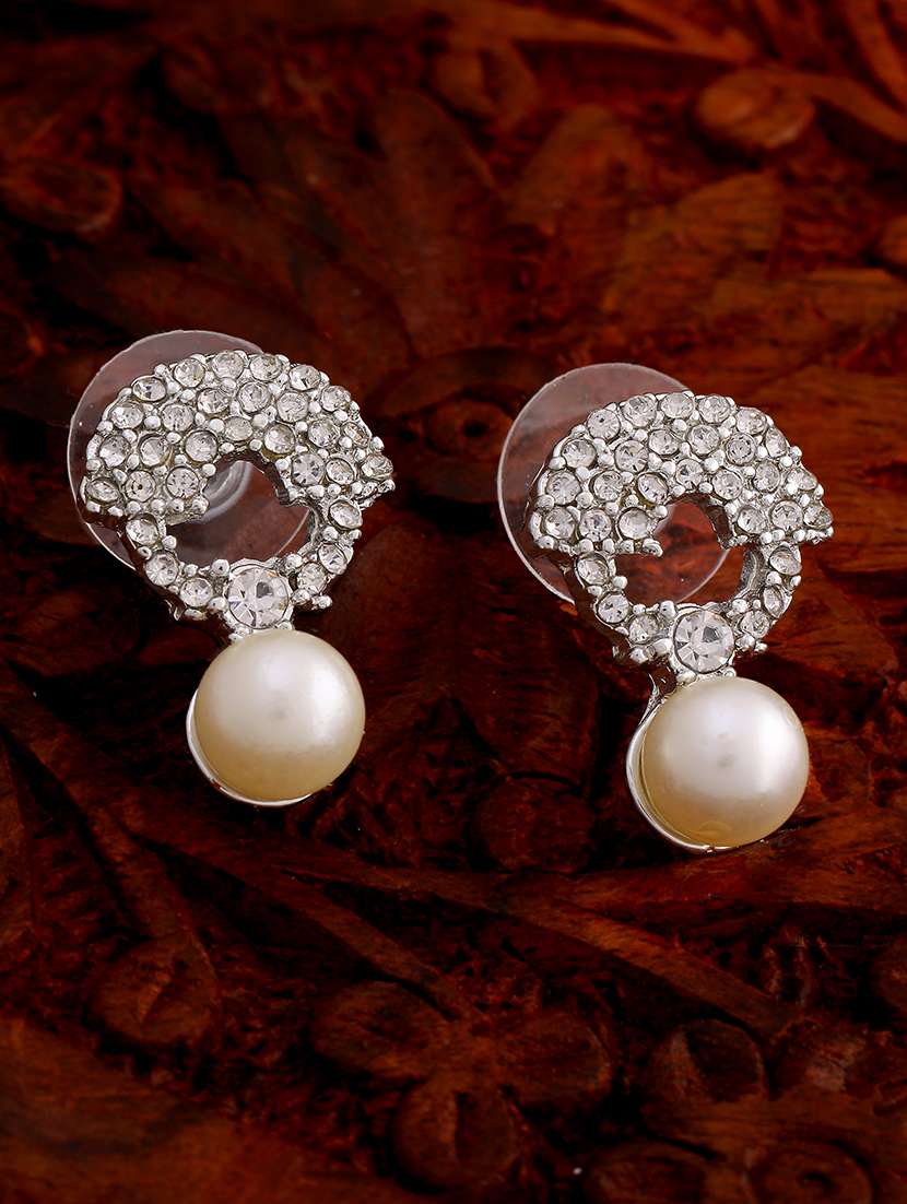 white metal studs earring