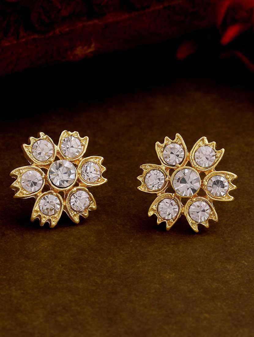 white metal studs earring