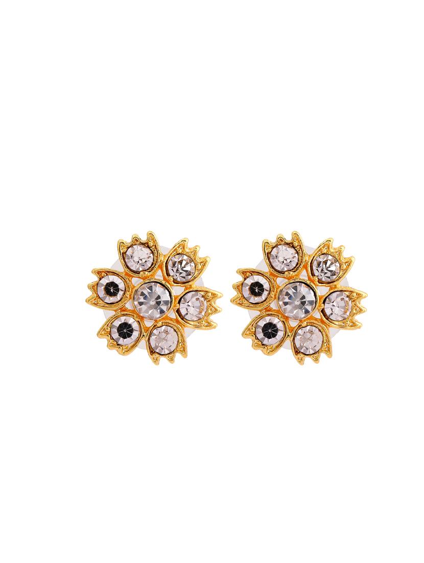 white metal studs earring - 17327843 - Standard Image - 1