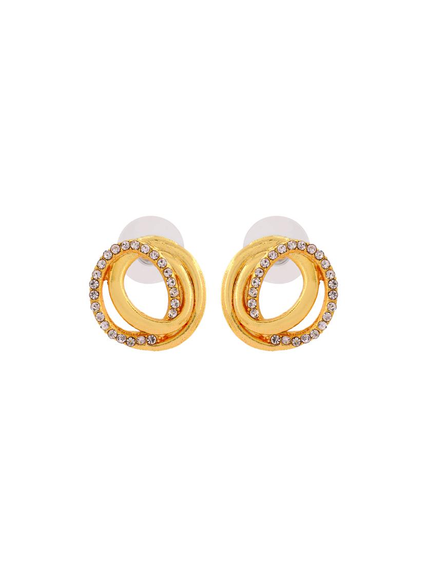 gold metal studs earring - 17327844 - Standard Image - 1