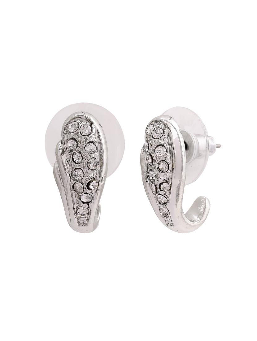 white metal studs earring - 17327855 - Standard Image - 1