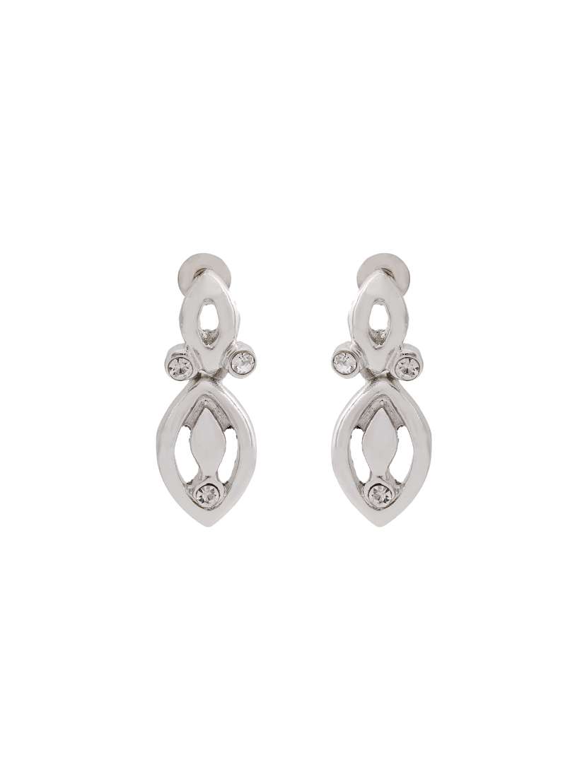 white metal drop earring - 17327857 -  Standard Image - 1