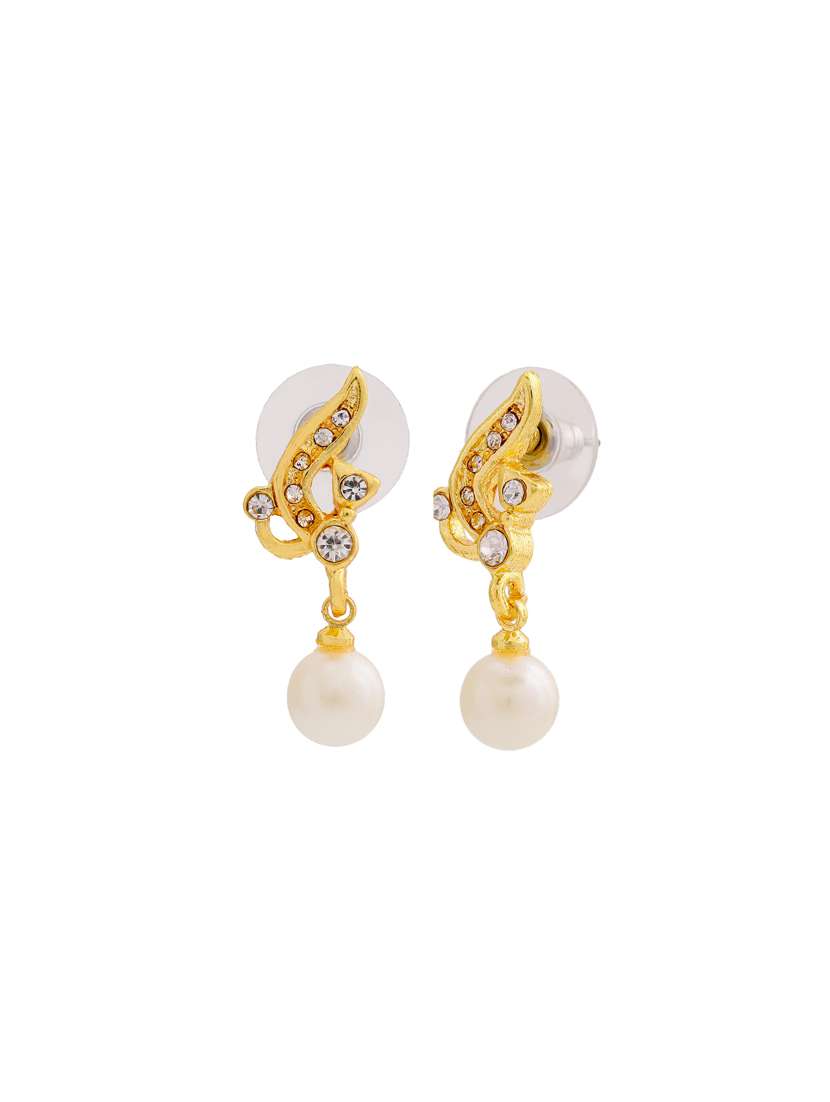 gold metal drop earring - 17327859 - Standard Image - 1