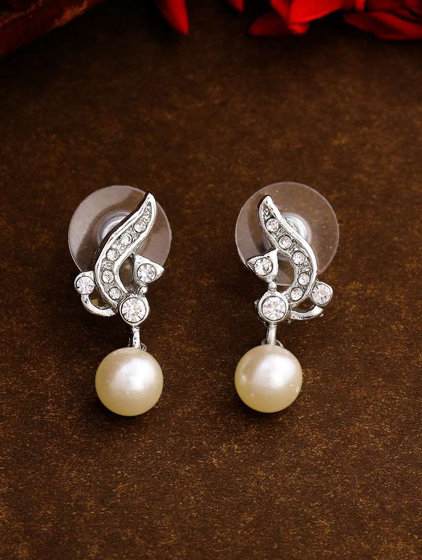white metal drop earring