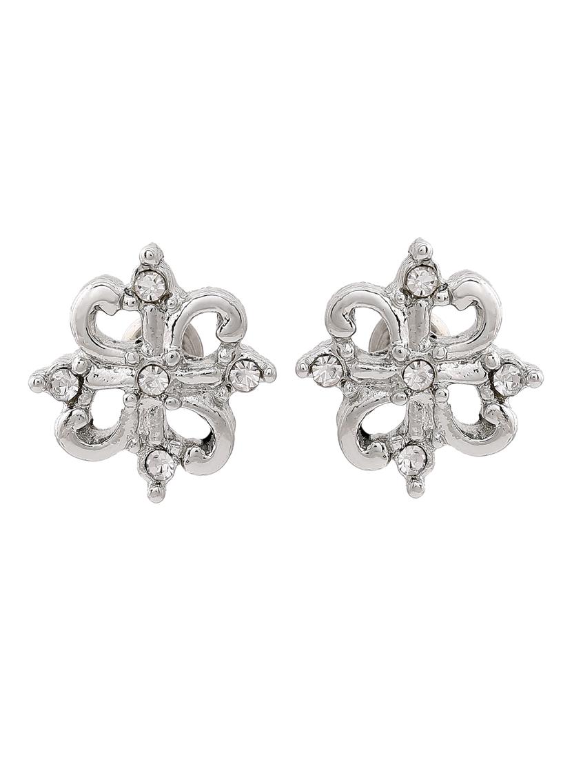 silver metal studs earring - 17327864 - Standard Image - 1