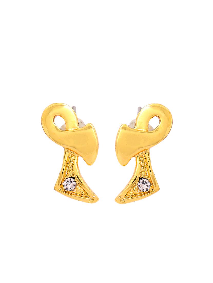 gold metal studs earring - 17327865 - Standard Image - 1