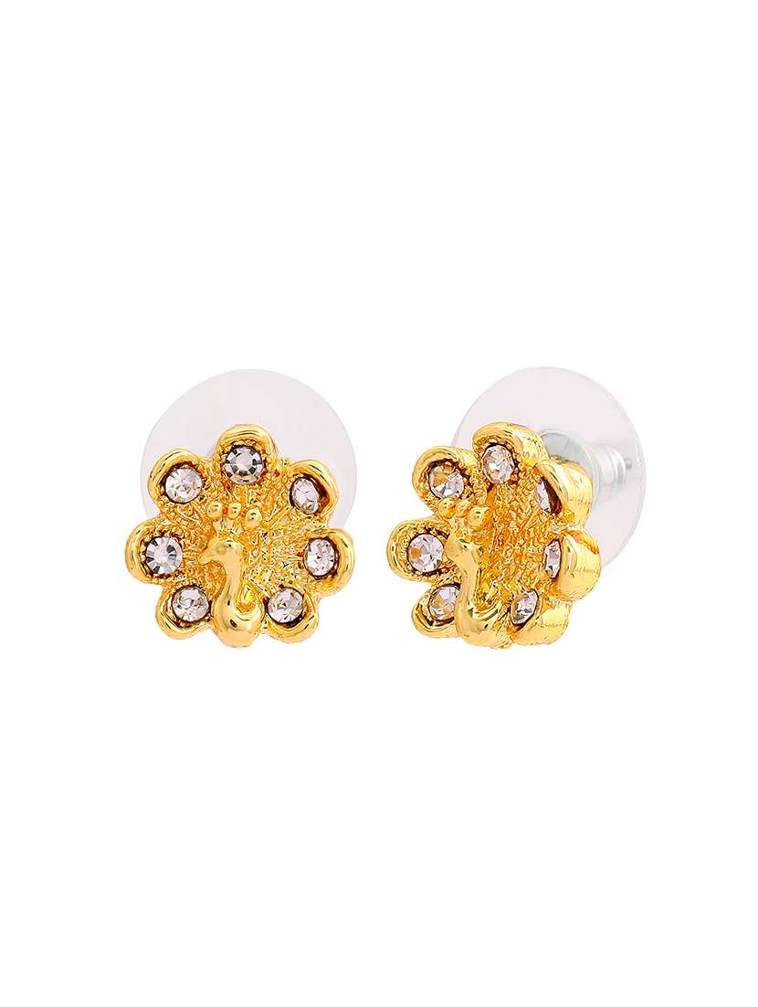 gold metal studs earring - 17327867 - Standard Image - 1