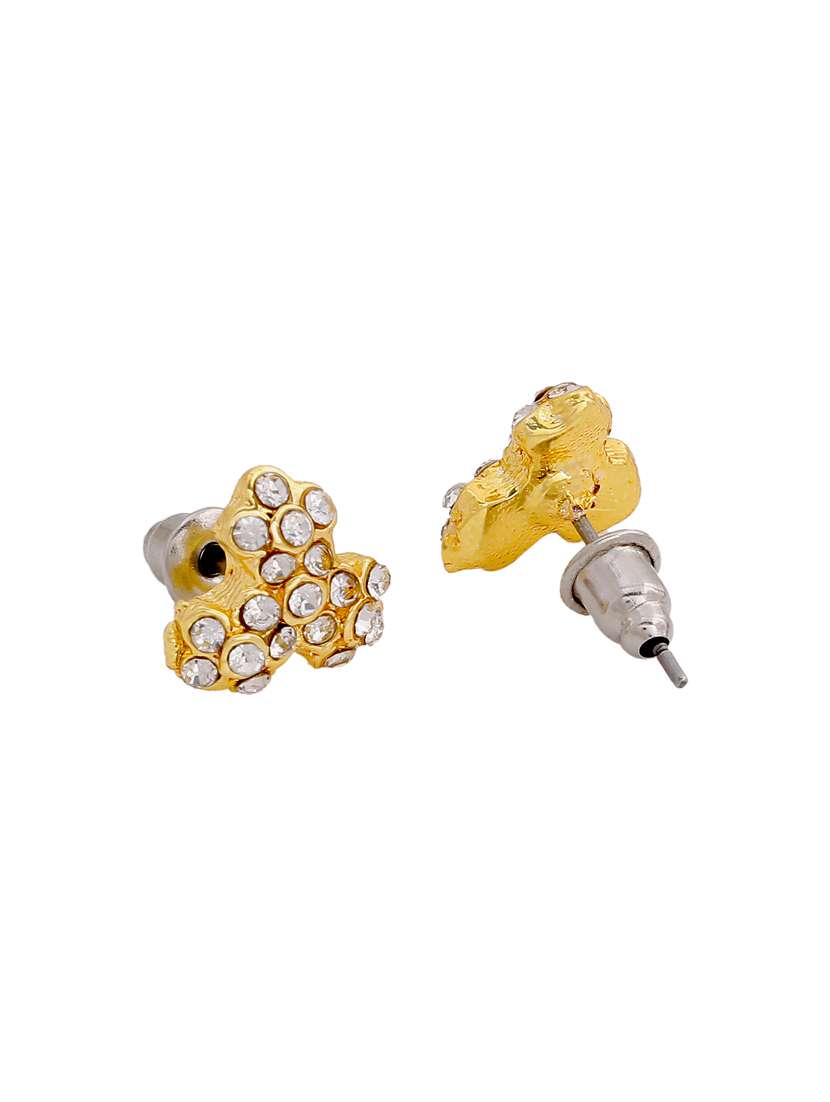 gold metal studs earring - 17327868 - Standard Image - 1