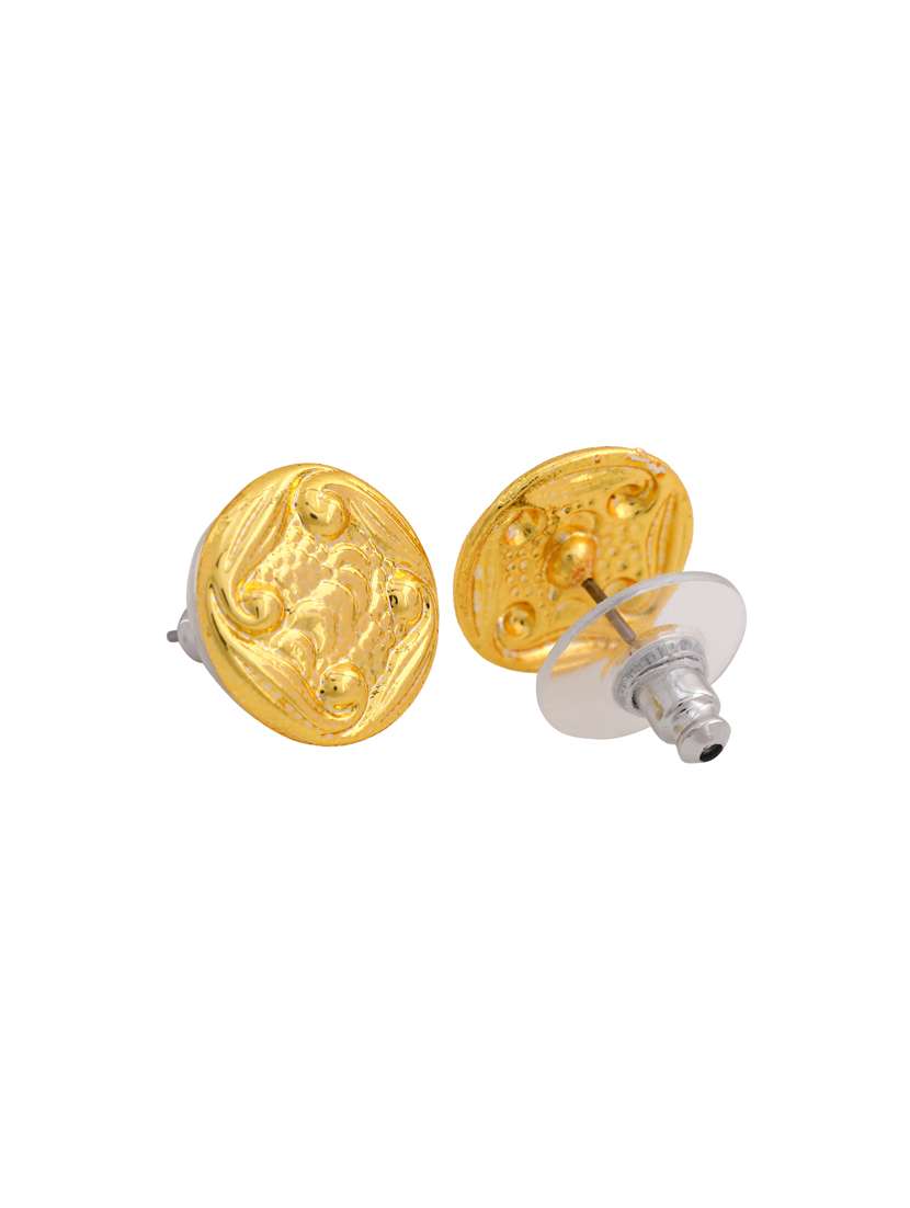 gold metal studs earring - 17327878 -  Standard Image - 1