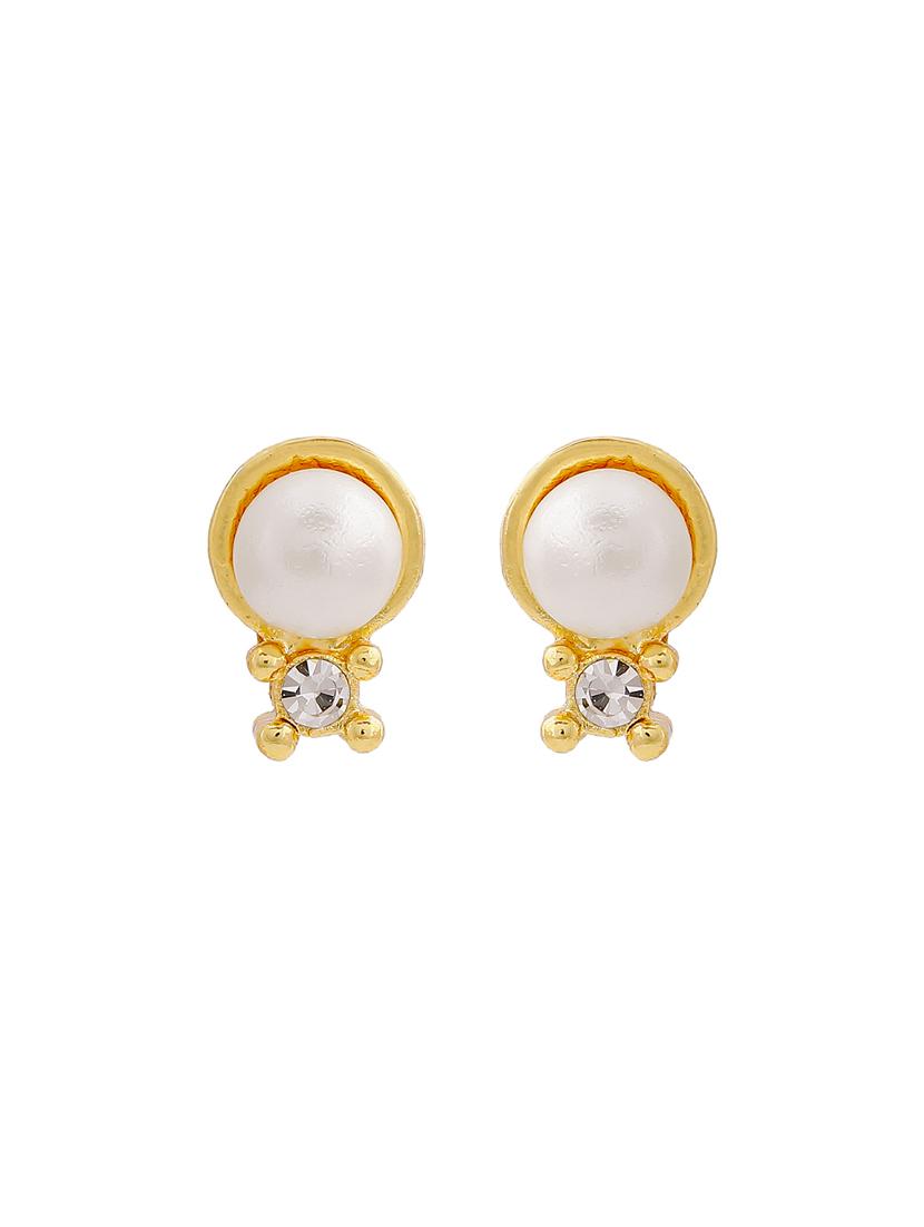 gold metal studs earring - 17327882 -  Standard Image - 1