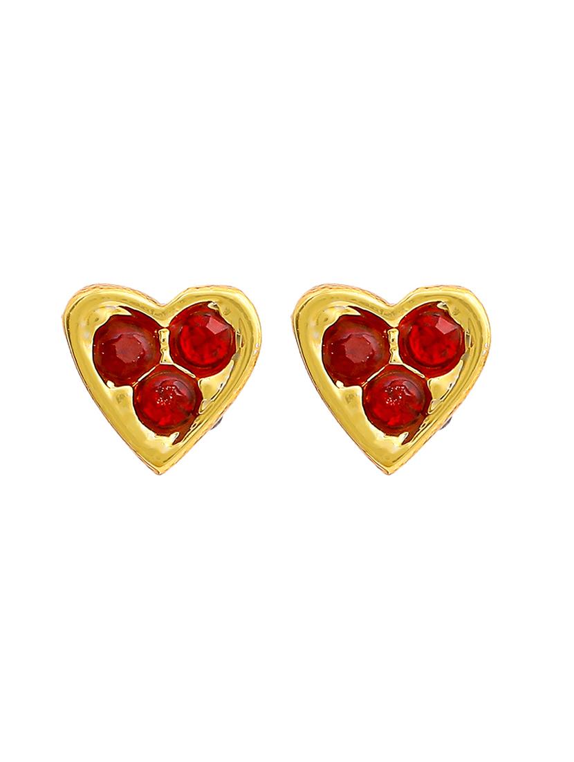 red metal studs earring - 17327890 - Standard Image - 1