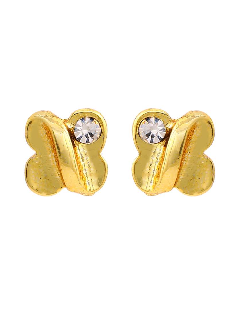 gold metal studs earring - 17327892 - Standard Image - 1