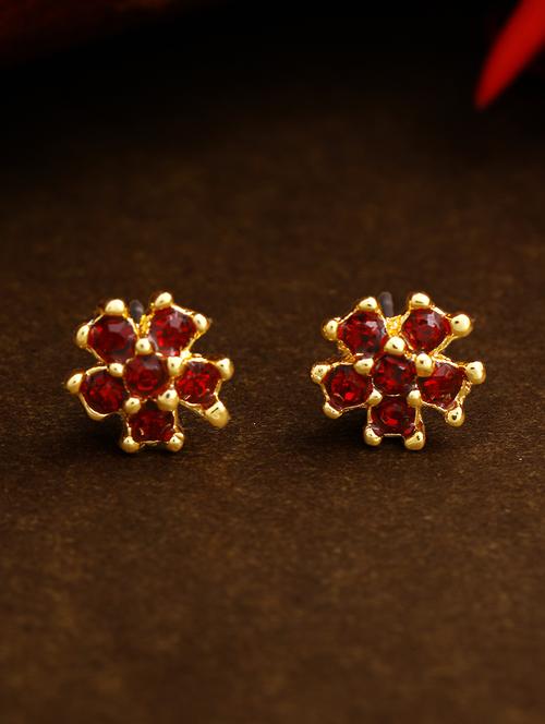 red metal studs earring - 17327893 -  Standard Image - 0